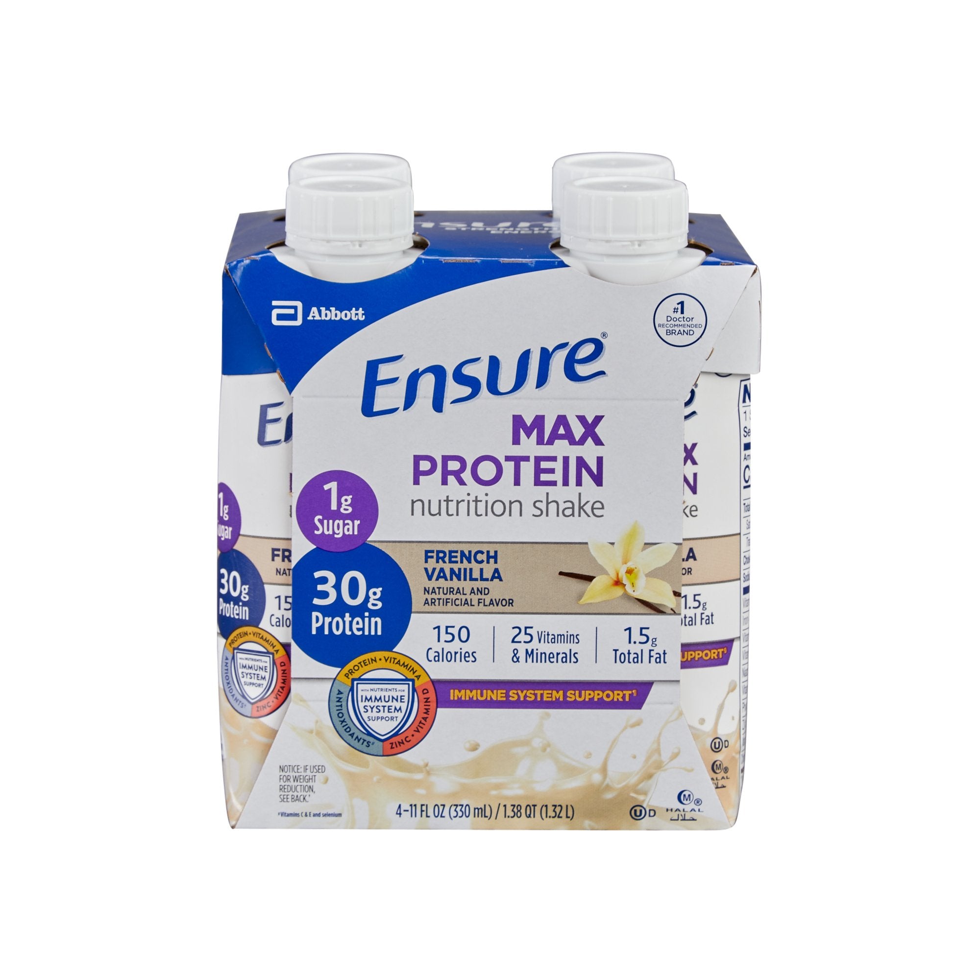 Ensure® Max Protein Nutrition Shake, Vanilla, 11-ounce carton (12 Units)